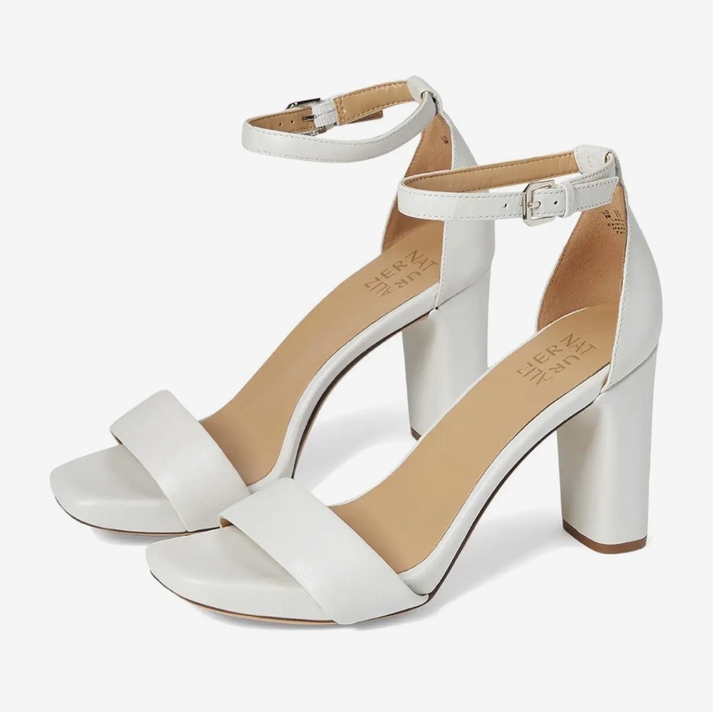 Naturalizer White Leather Heels